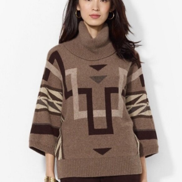 Ralph Lauren Southwestern Lambswool Blend Aztec Boho Sweater Small Excellent - Picture 1 of 11